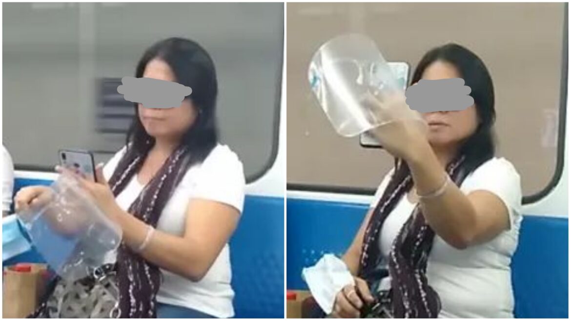 Babae na nagtanggal ng face mask at face shield sa MRT para mag-selfie, ipinapahanap na