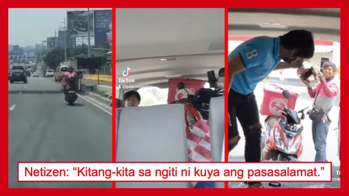 Video ng pagtulong ng isang driver sa isang naliligaw na delivery rider sa NLEX, viral sa social media