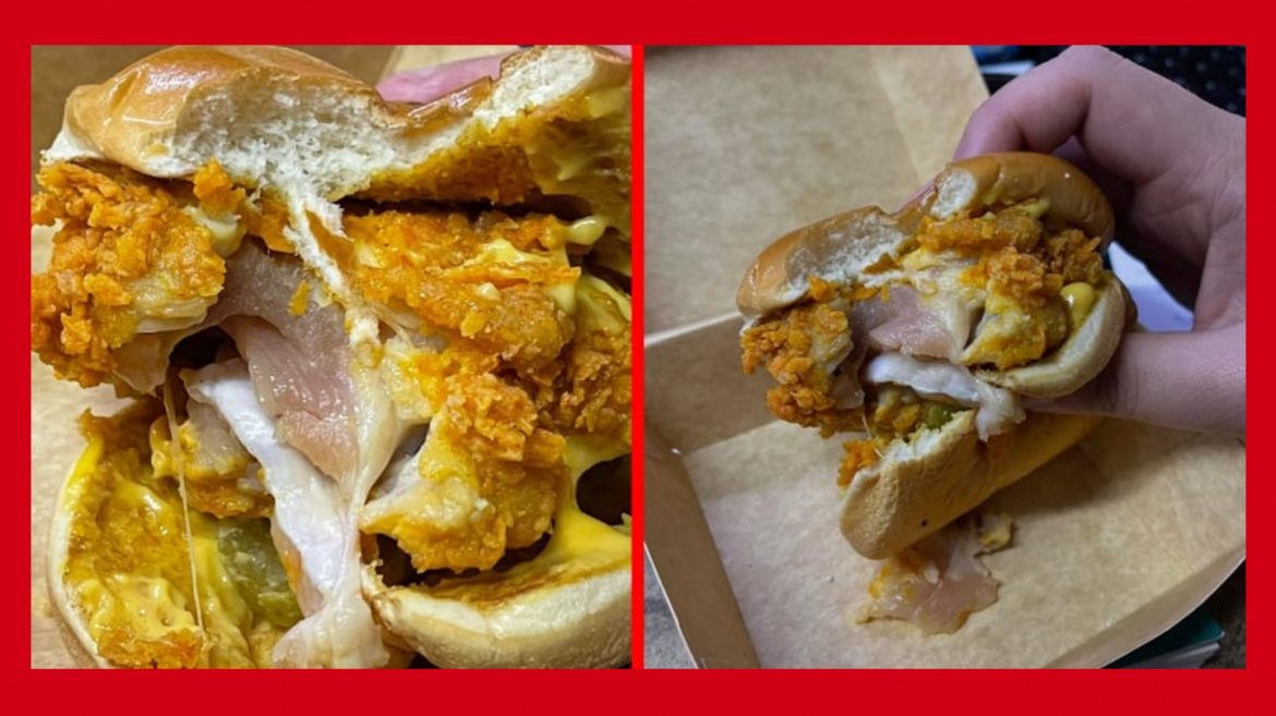 Hilaw na chicken sandwich mula sa isang sikat na fastfood, inirereklamo ng isang customer